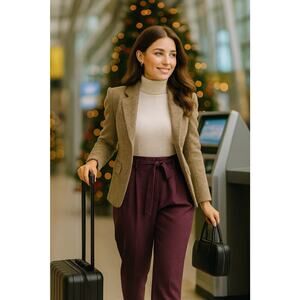 VTG 90s LLBean Traveler Pants – 14 Purple, Deadstock Wrinkle‑Free Office Capsule